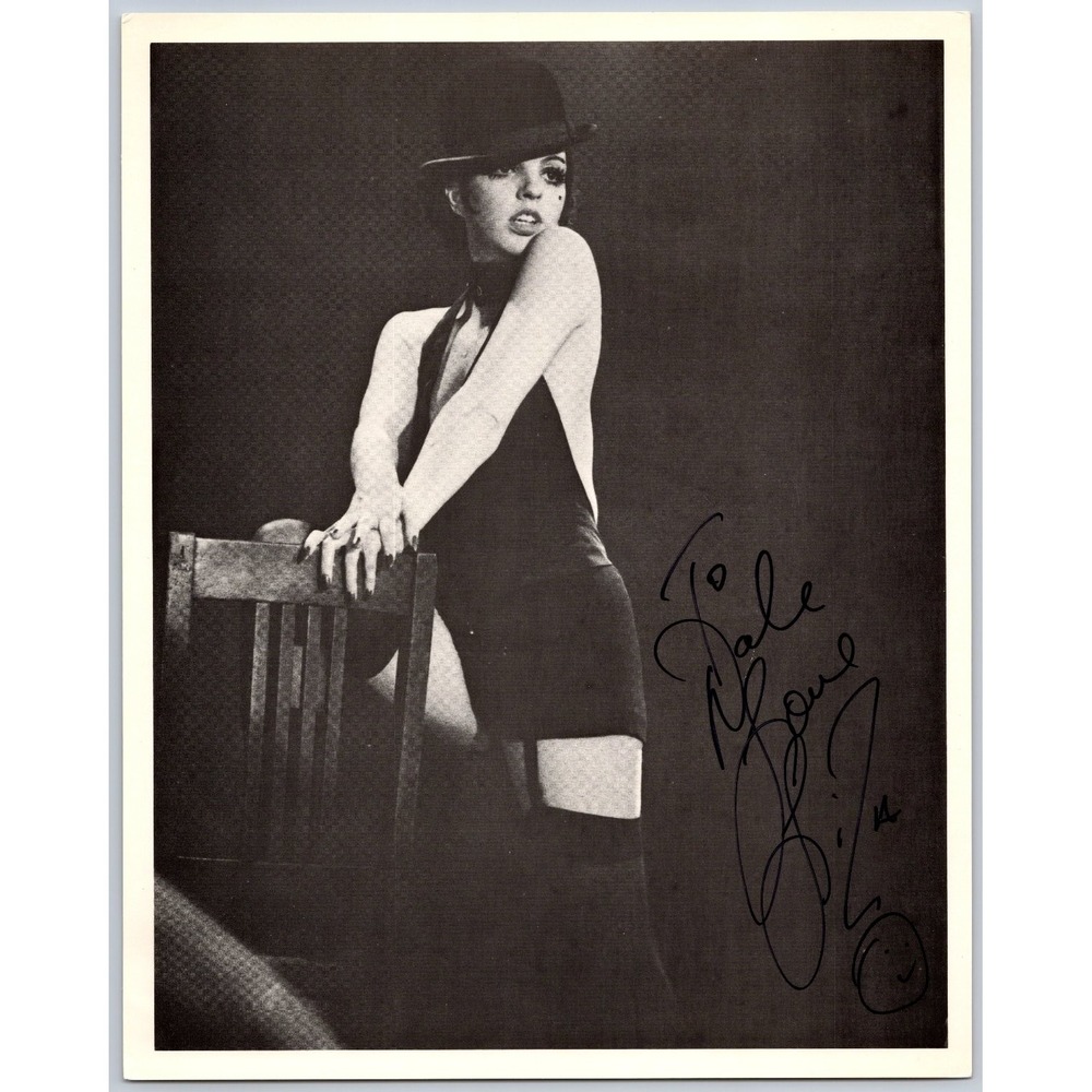 Liza Minnelli Autographed Photo Vintage Cabaret Celebrity Signed 8x10 BW